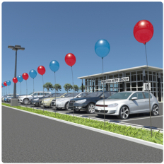IAr filled balloons at a car dearlership