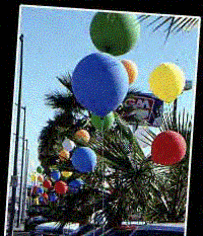 17" latex balloons at a car dealership